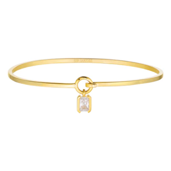 Sif Jakobs 18K Gold Plated Roccanova Bangle with White Zirconia