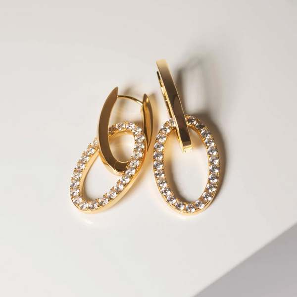 Sif Jakobs 18K Gold Plated Ellisse Earrings with Detachable Link