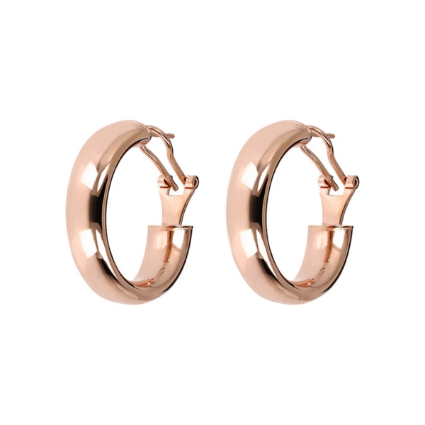 Bronzallure 18K Rose Gold Plated Small Oval Hoop Earrings