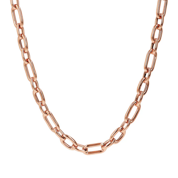 Bronzallure 18K Rose Gold Plated Oval Link Necklace