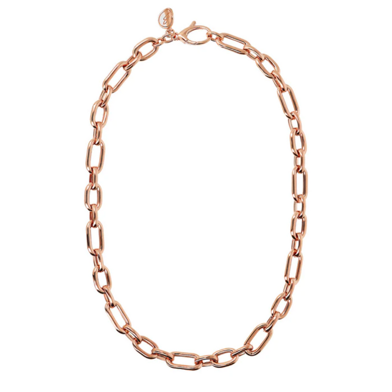 Bronzallure 18K Rose Gold Plated Oval Link Necklace