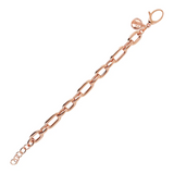 Bronzallure 18K Rose Gold Plated Oval Link Bracelet