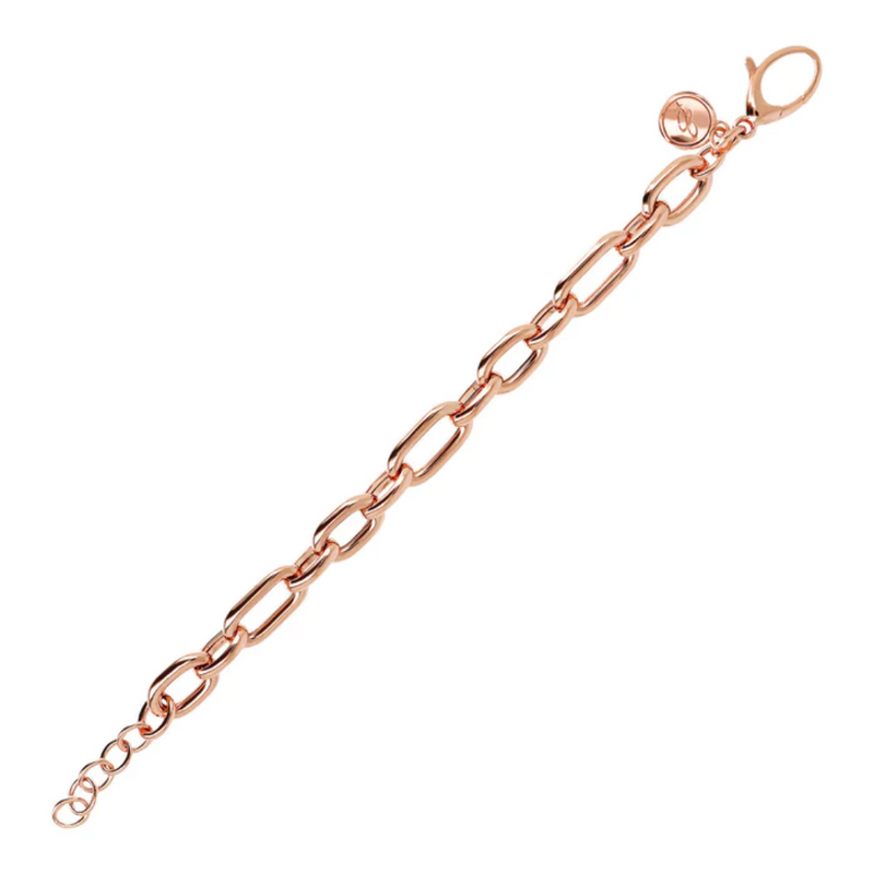 Bronzallure 18K Rose Gold Plated Oval Link Bracelet