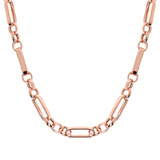 Bronzallure 18K Rose Gold Plated Polished Rolo Link Necklace