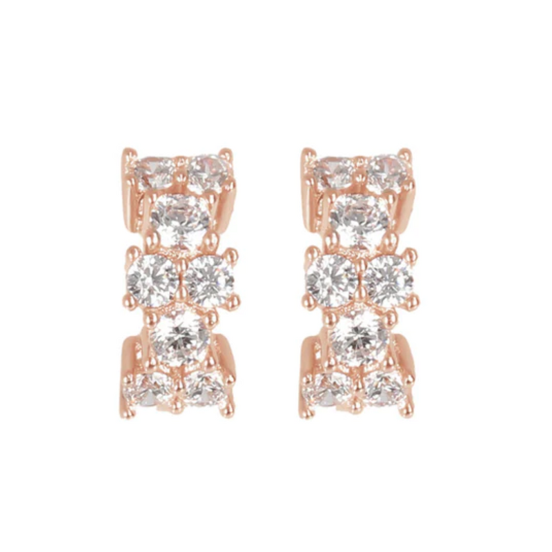 Bronzallure 18K Rose Gold Plated Half Hoop Earrings