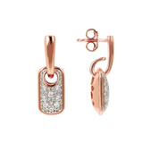 Bronzallure 18K Rose Gold Plated Rectangular Pendant Earrings