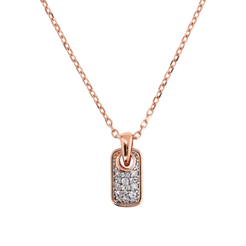 Bronzallure 18K Rose Gold Plated Forzatina Necklace with Pendant