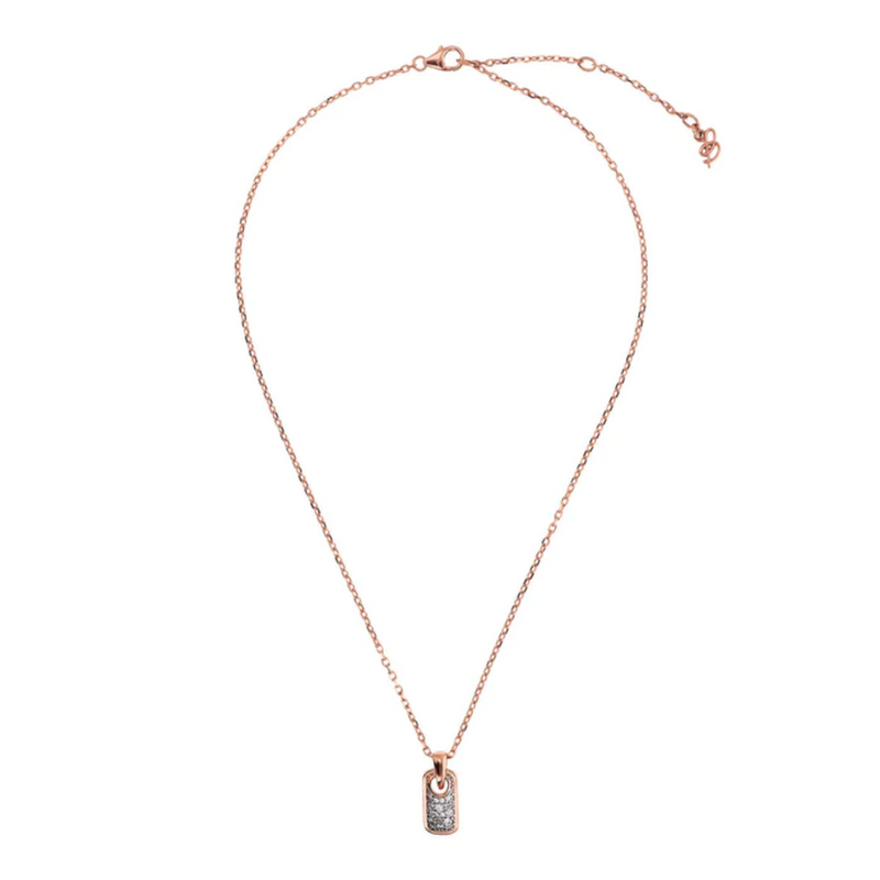 Bronzallure 18K Rose Gold Plated Forzatina Necklace with Pendant