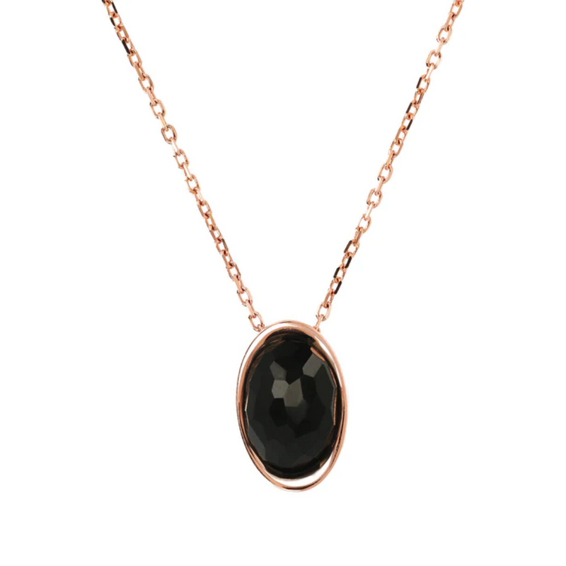 Bronzallue 18K Rose Gold Plated Forzatina Necklace with Oval Pendant