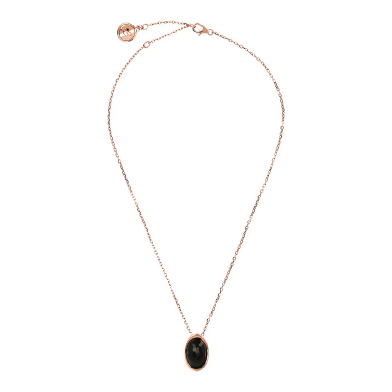 Bronzallue 18K Rose Gold Plated Forzatina Necklace with Oval Pendant