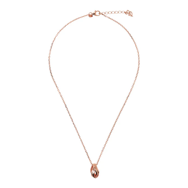 Bronzallure 18K Rose Gold Plated Forzatina Necklace with Interwoven Pendant