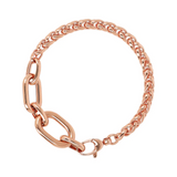 Bronzallure 18K Rose Gold Plated Spiga Bracelet with Oval Links