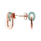 Bronzallure 18K Rose Gold Plated Forzatina Earrings with Double Sided Enamel Link