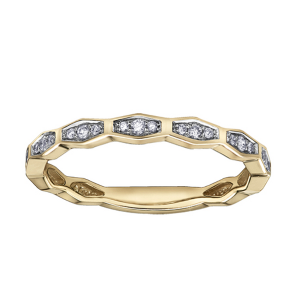 10K Yellow Gold Chi Chi Honeycomb Diamond Ring