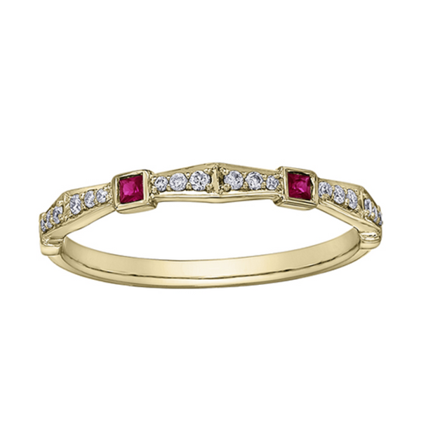 10K Yellow Gold Chi Chi Diamond & Ruby Ring