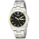 Citizen Quartz Two Tone Watch w Black Dial
