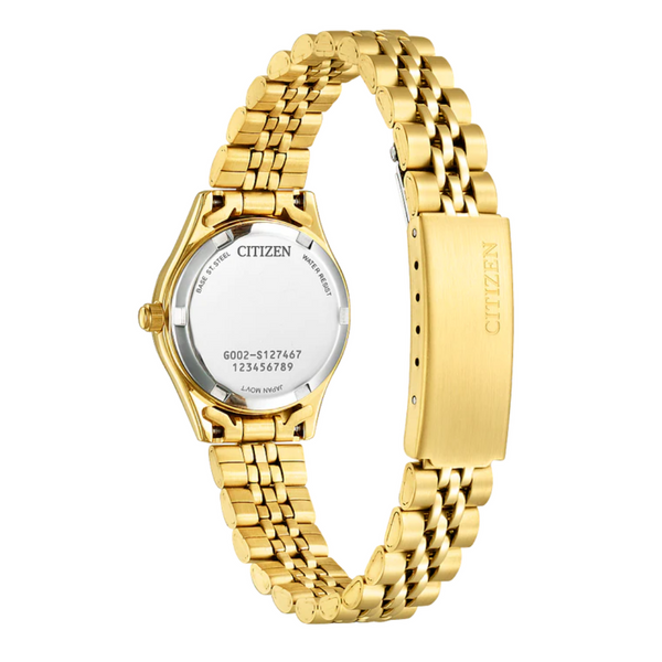 Citizen Quartz Gold Tone Watch with Black Dial