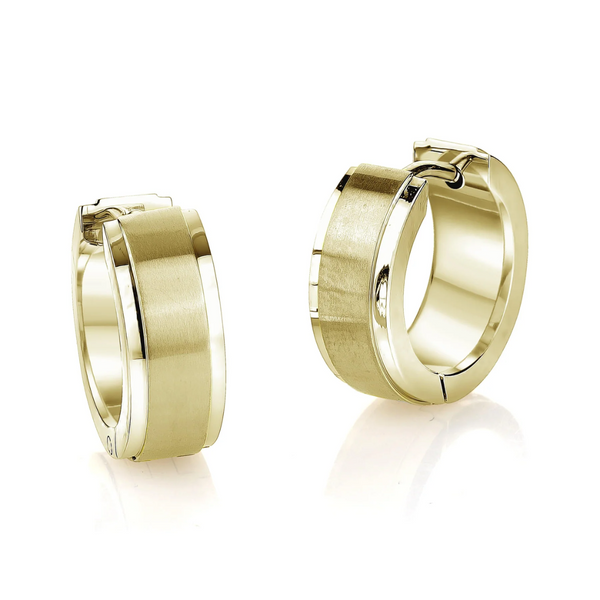 Italgem Brushed Yellow Gold Plated Huggie Earrings