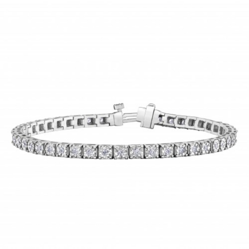 10K White Gold 1.50ctw Diamond Tennis Bracelet