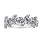 10K White Gold Fancy .50ctw Diamond Ring