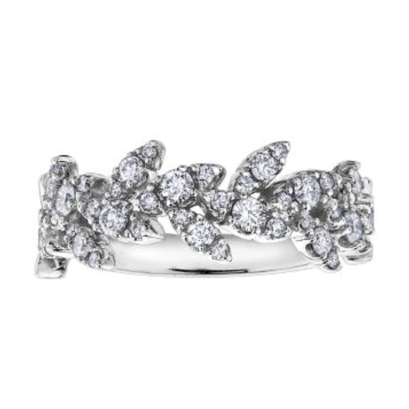 10K White Gold Fancy .50ctw Diamond Ring