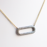 10K Yellow & White Gold Diamond Paperclip Necklace