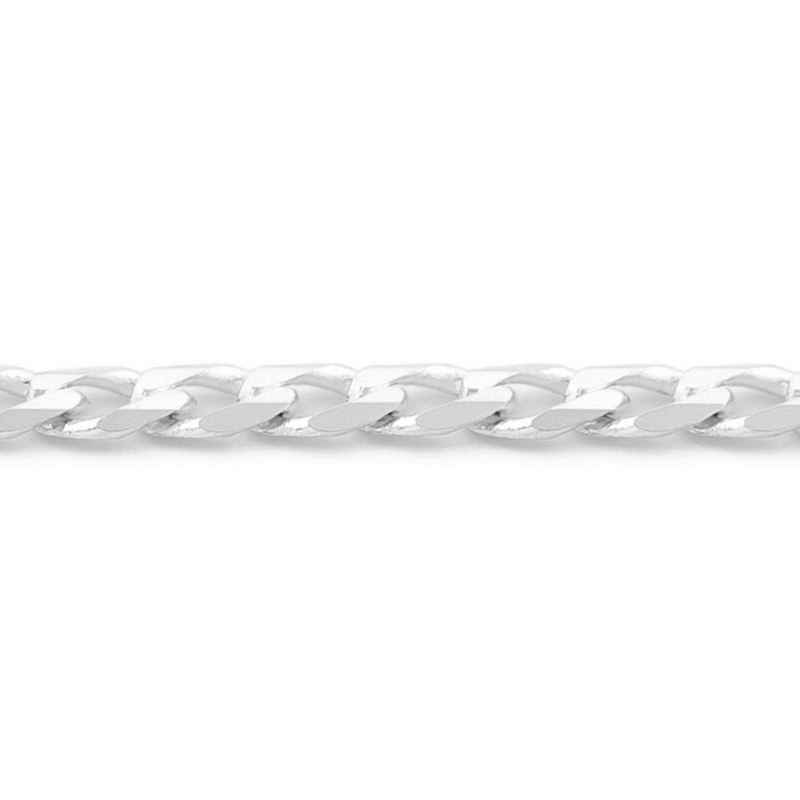 10K White Gold 20" Flat Curb Chain