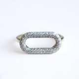 10K Yellow Gold Diamond Paperclip Ring