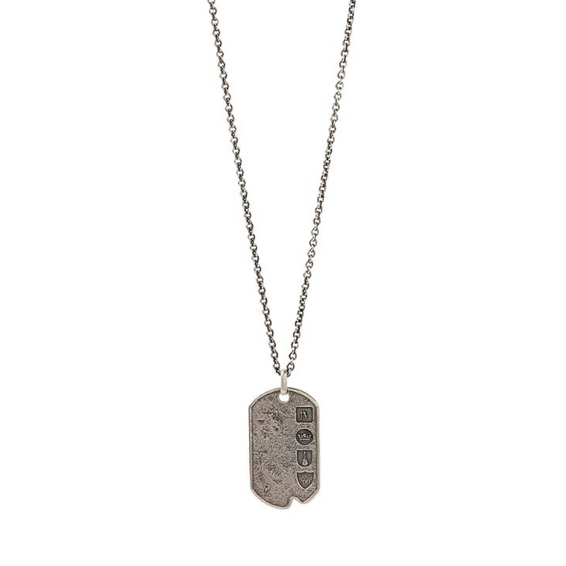 John Varvatos Distressed Dogtag on Silver Chain