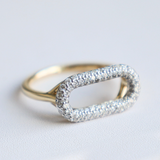 10K Yellow Gold Diamond Paperclip Ring