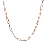 Bronzallure 18K Rose Gold Plated Paperclip Link Chain