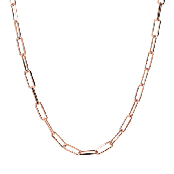 Bronzallure 18K Rose Gold Plated Paperclip Link Chain