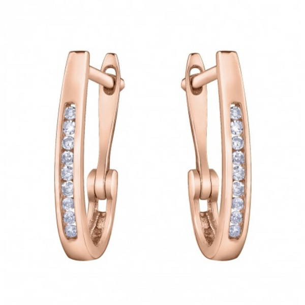 10K Rose Gold .25ctw Diamond Leverback Earrings