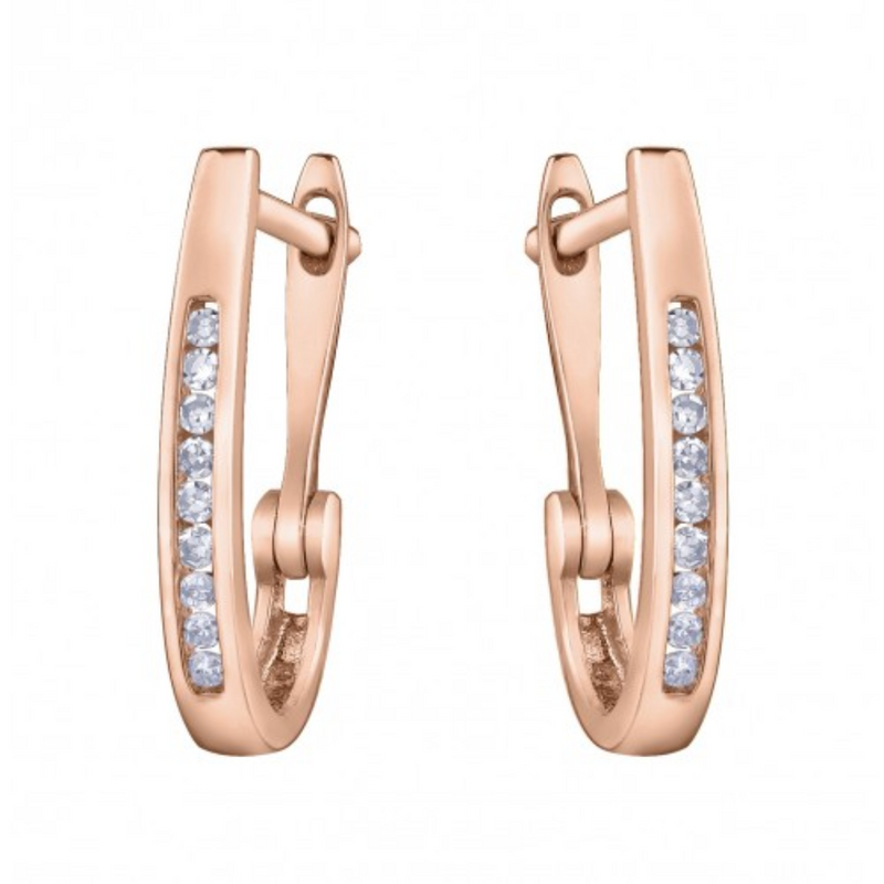 10K Rose Gold .25ctw Diamond Leverback Earrings