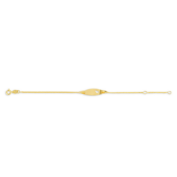 10K Yellow Gold Heart Cutout Baby ID Bracelet