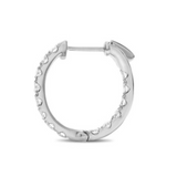 14K White Gold 3.00ctw Diamond In-Out Hoop Earrings