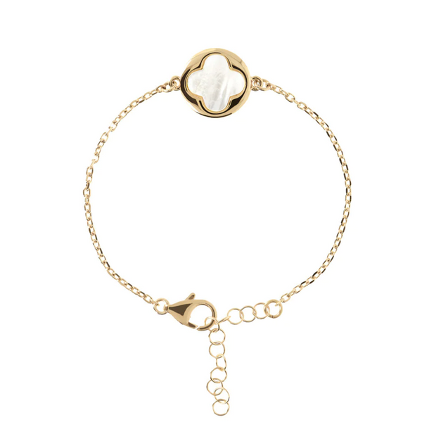 Bronzallure 18K Yellow Gold Plated Bracelet with Pearl Charm