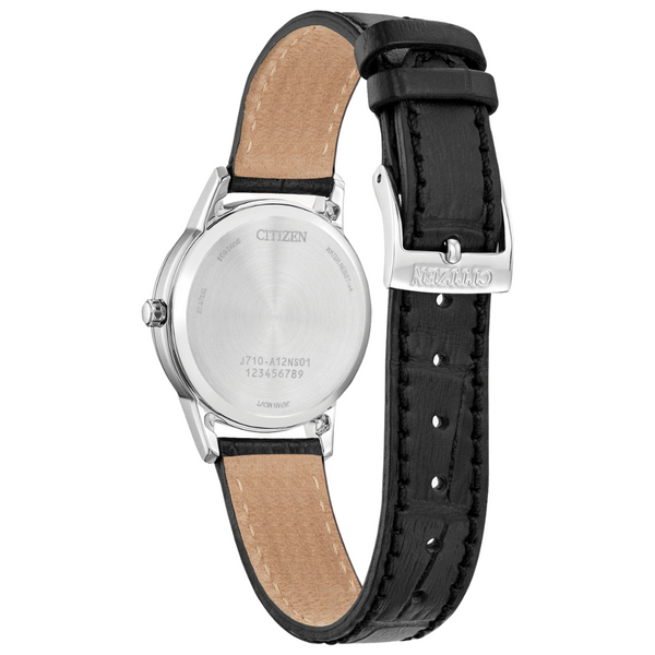 Citizen Eco-Drive Blue Face Black Leather Strap Watch