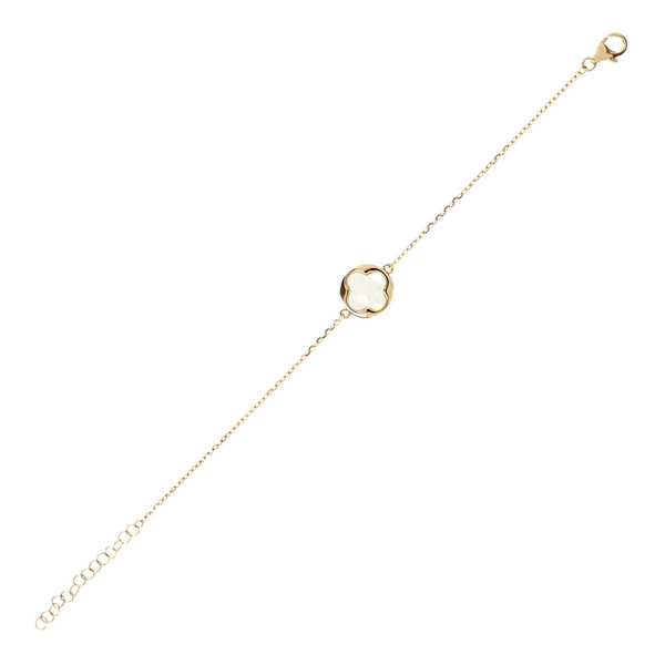 Bronzallure 18K Yellow Gold Plated Bracelet with Pearl Charm