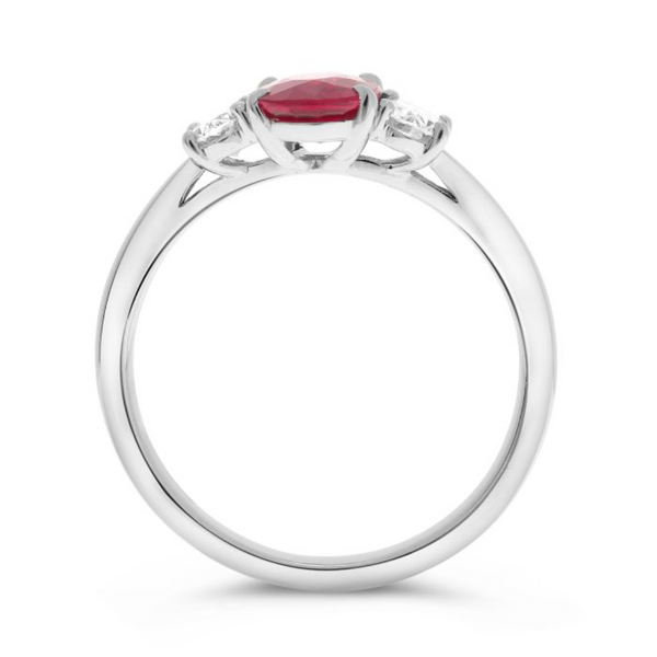 Platinum Diamond and Ruby Ring