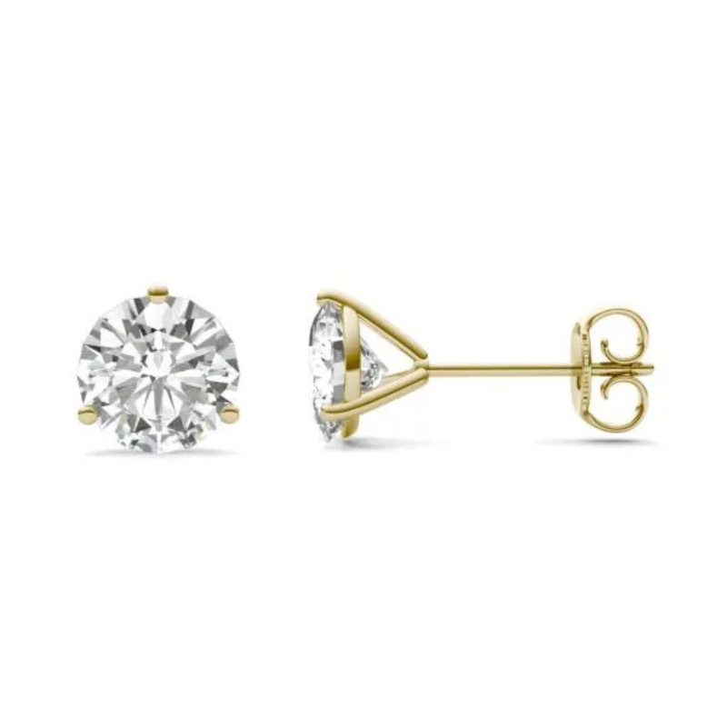 14K Yellow Gold .30ctw Diamond Martini Stud Earrings