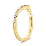 14K Yellow Gold Diamond Chevron Band