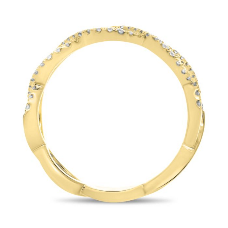 14K Yellow Gold Diamond Infinity Band