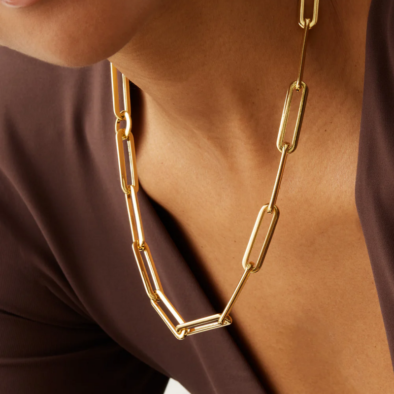 Jenny Bird Stevie Chain Necklace in High Polish Gold
