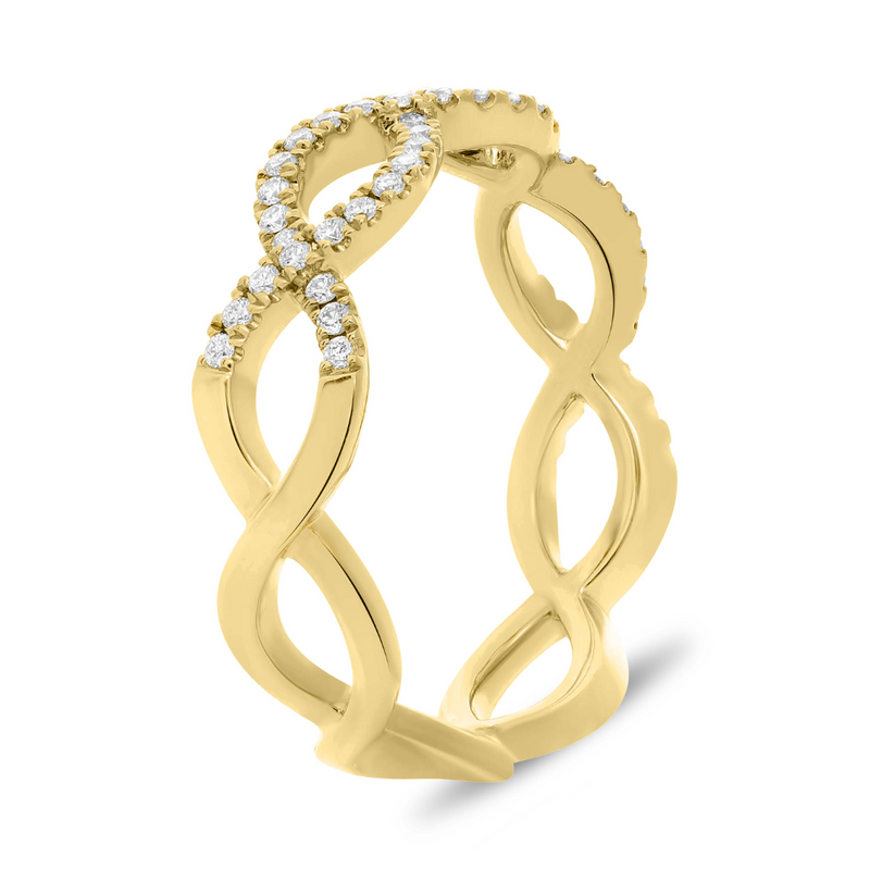 14K Yellow Gold Diamond Infinity Band