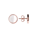 Bronzallure 18K Rose Gold Plated Natural Stone Stud Earrings