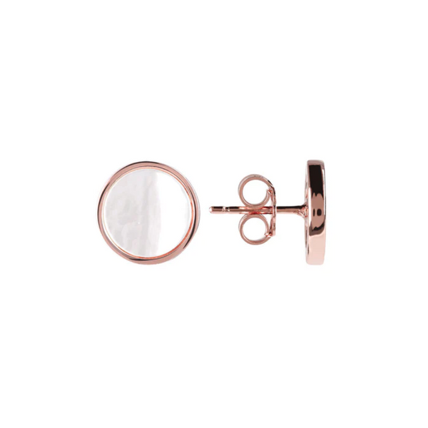 Bronzallure 18K Rose Gold Plated Natural Stone Stud Earrings