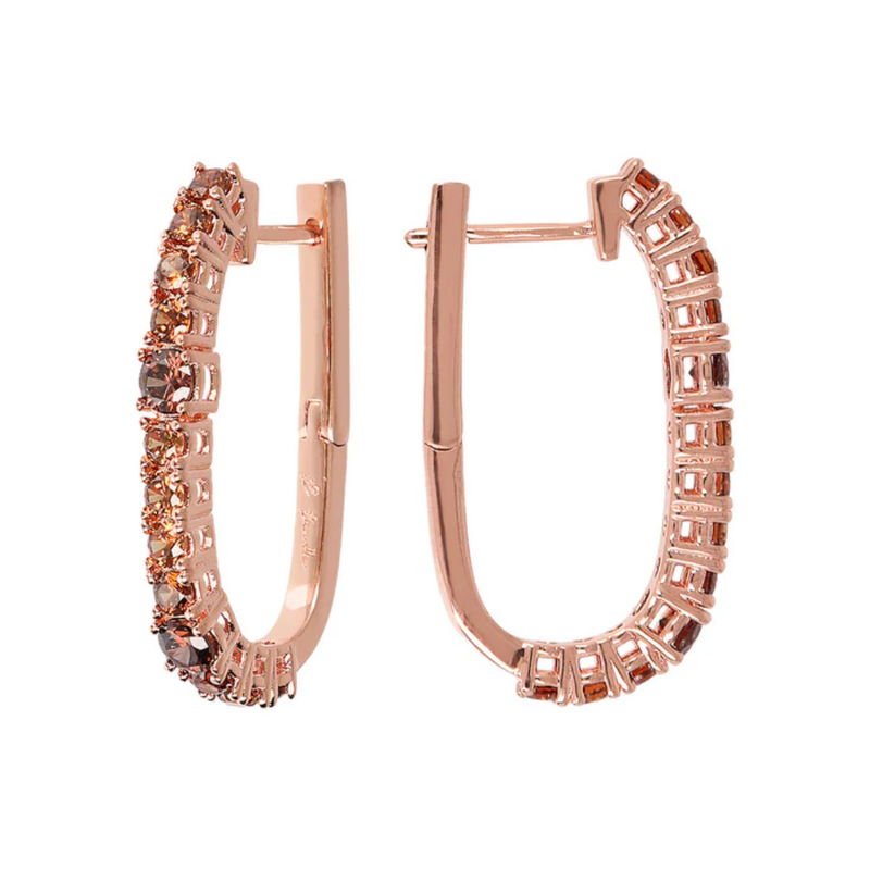 Bronzallure 18K Rose Gold Plated Leverback Earrings