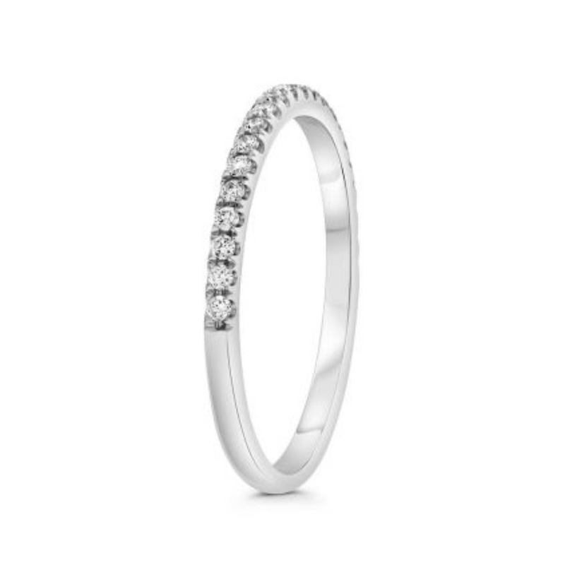 14K White Gold Diamond Band