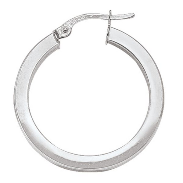 10K White Gold Squared Hoop Earrings